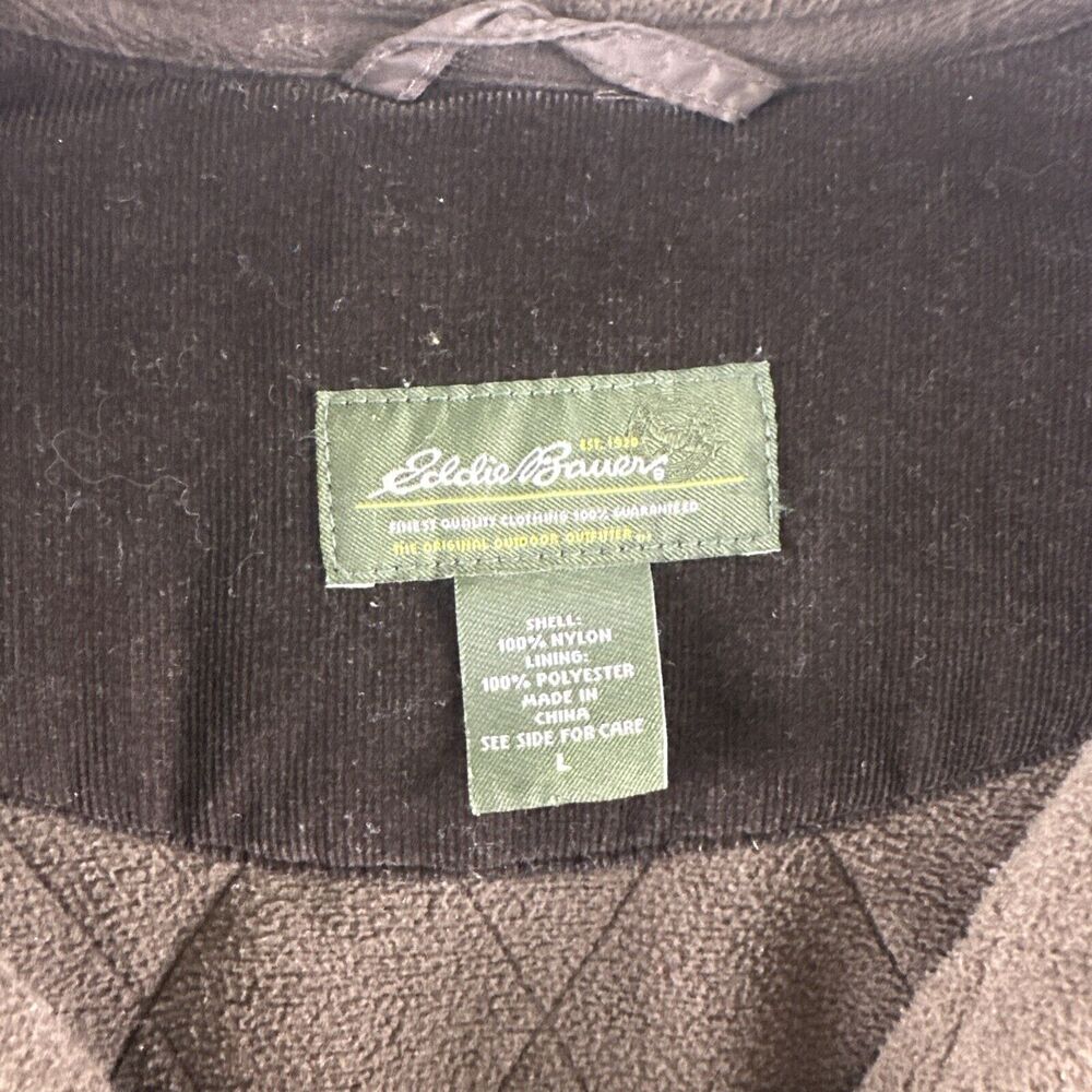 Eddie Bauer Brown Quilted Puffer Bomber Jacket Women's Size Large Zip Front - Picture 2 of 16